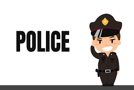 Cartoon carrière. Thaise politie in uniform met gerespecteerde ...
