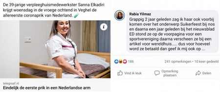 Het eerste vaccin is voor een ... actrice! Want fuck de zorg!