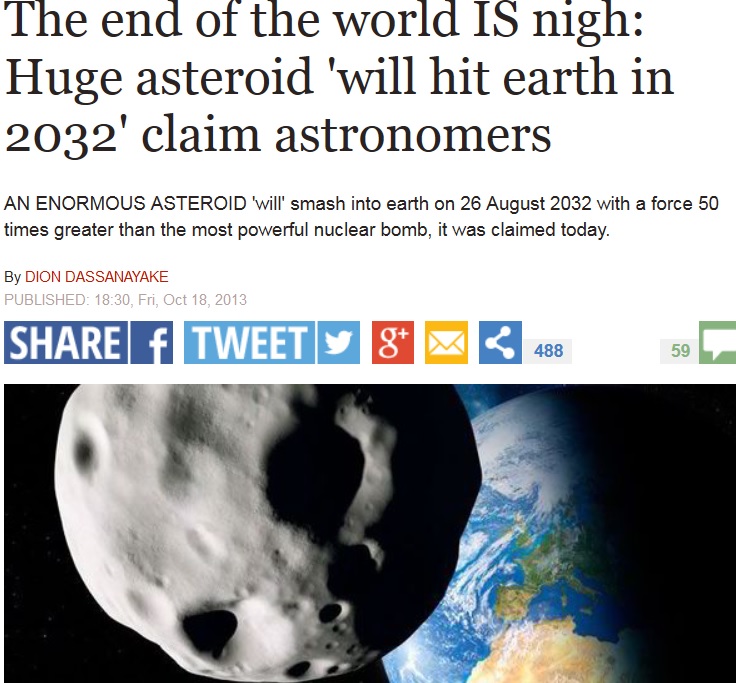 voorspelling asteroïde 2032